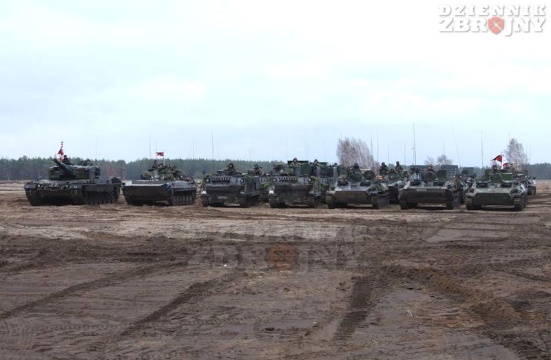 Wojska przygotowane do przeglądu.