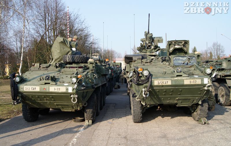 Kompanijna grupa liczyła 19 Strykerów kilku wersji. 